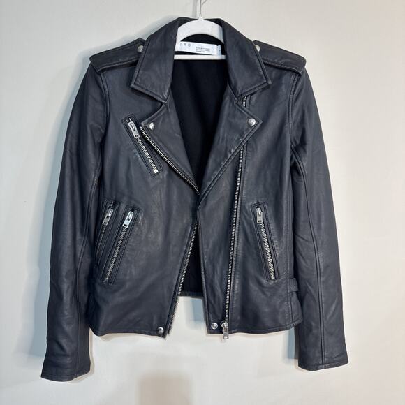 IRO Newhan Dark Gray Lamb Leather Biker Moto Jacket Size 38 US 6 Retail $1345 - Picture 1 of 16